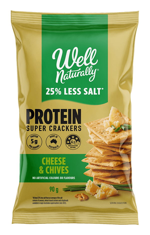 Cheese & Chives Protein Super Crackers Well Naturally